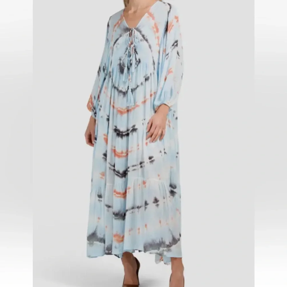 Young Fabulous & Broke Dawn Maxi Dress Tangerine Radial Wash Size S EUC - Picture 2 of 8